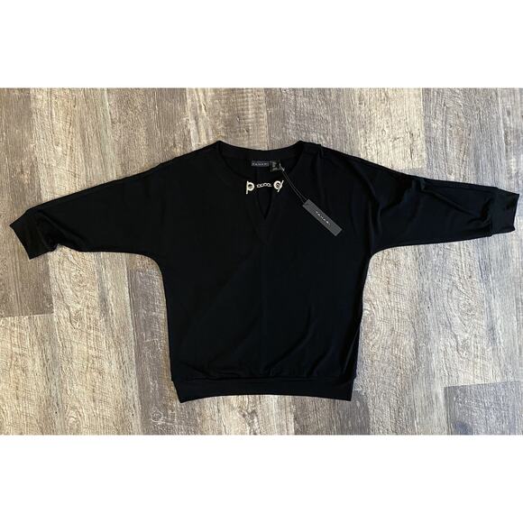 Tahari Blouse Womens Size Small NEW Black & Gold Shirt Dressy Office Career Work - Picture 8 of 8